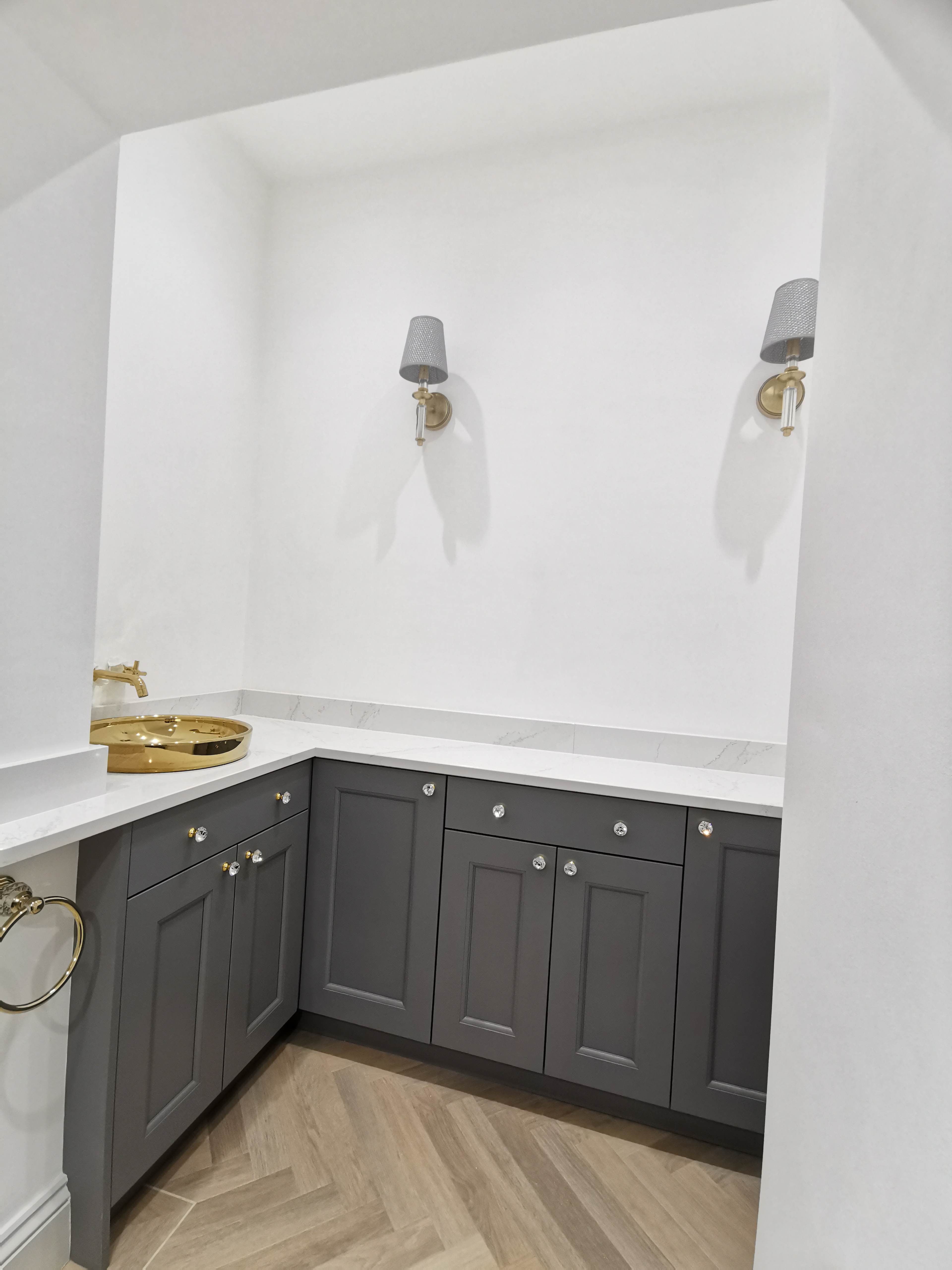 Luxury Bathroom Vanity with Gold Fixtures